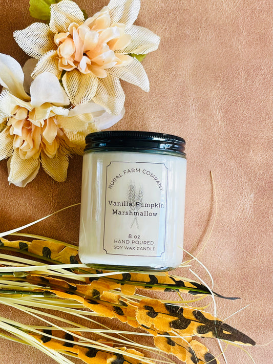 Vanilla Pumpkin Marshmallow 8 oz. Soy Candle